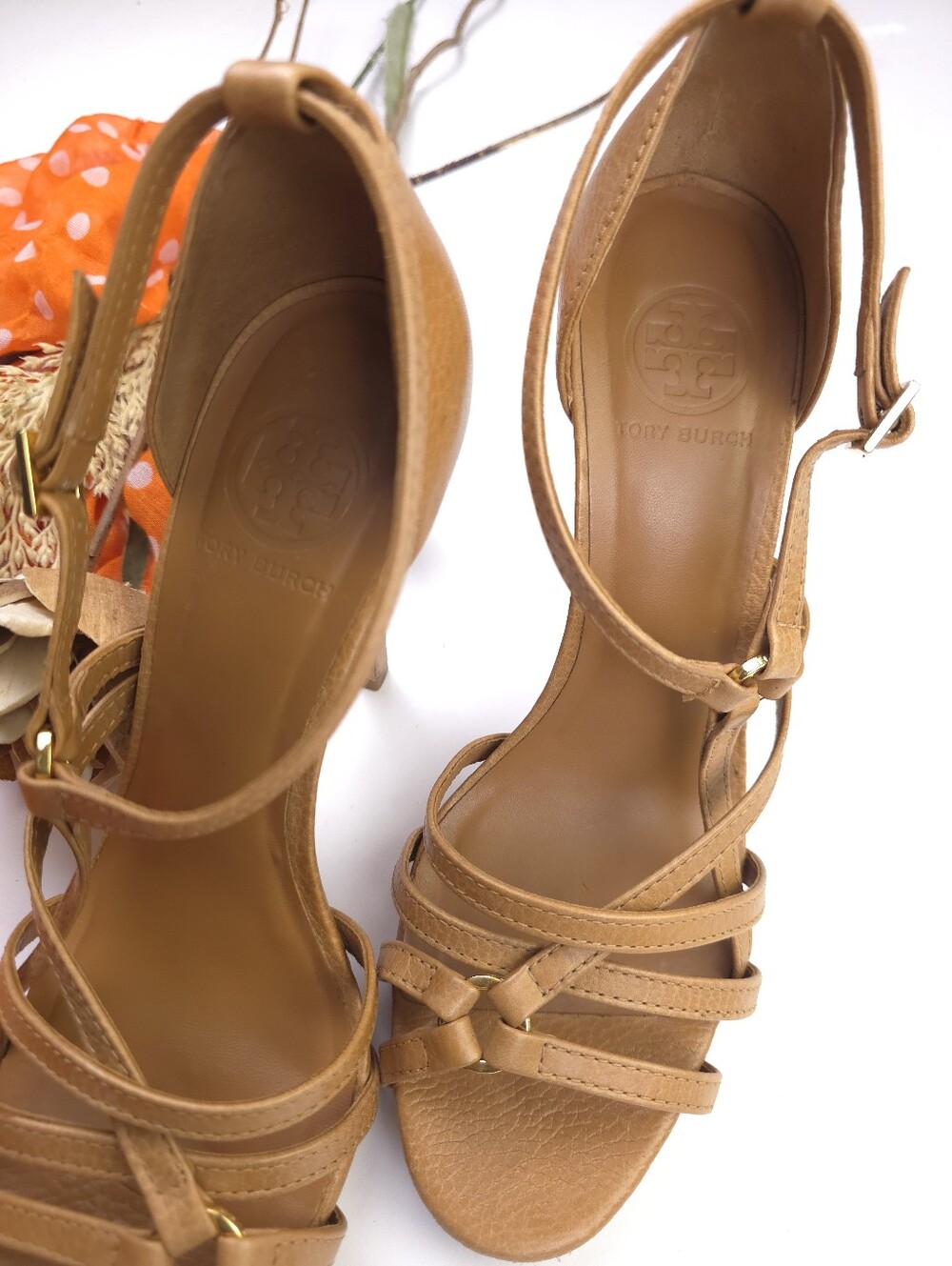 Tory Burch Tan Heels Size 9 ½ m - Picture 9 of 13